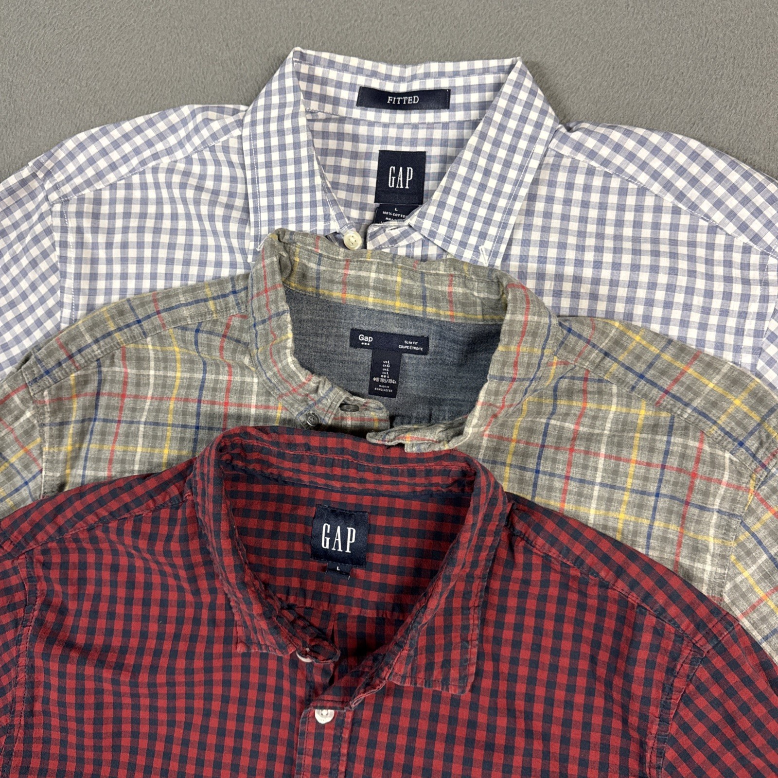 Gap Button Down Shirts Mens Large Multicolor Plai… - image 1