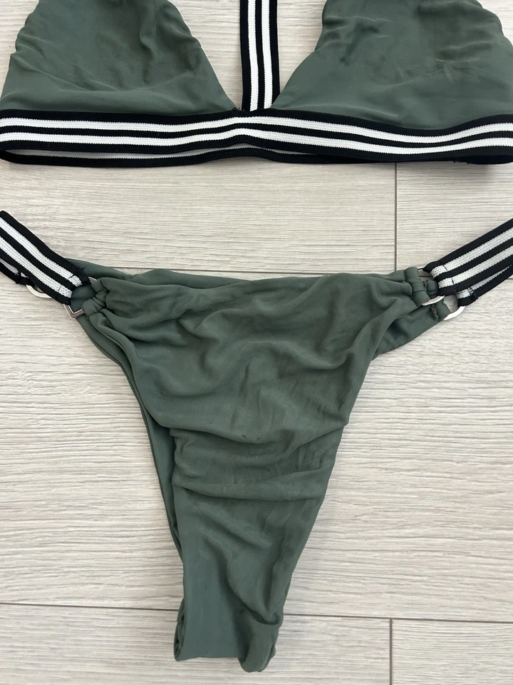 Mikoh Monterey Bikini Top & Rosa Bikini Bottom Set in Wakame. Size Large - Image 4 of 4