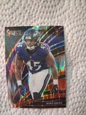 2025 Panini Select Mike Green #260 Club Level Black & Red Prizm Shock RC Ravens