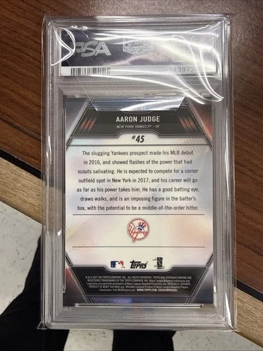 2017 Bowman - Chrome Bowman Scouts Top 100 Aaron Judge #BTP-45 (RC) PSA 9