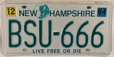 Vanity BSU BOISE STATE UNIVERSITY 666 license plate TRIPLE 6 Ball Bemidji Bowie