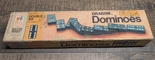 Dragon Dominoes Halsam Double Six Wooden 1970 Milton Bradley 28 Pieces 4130 WOW