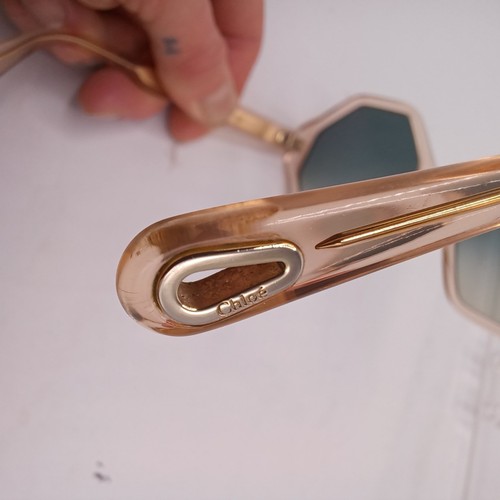 Chloé Willow Octagonal Sunglasses | Translucent | Gradient Lenses Luxe Parisian - Picture 14 of 15