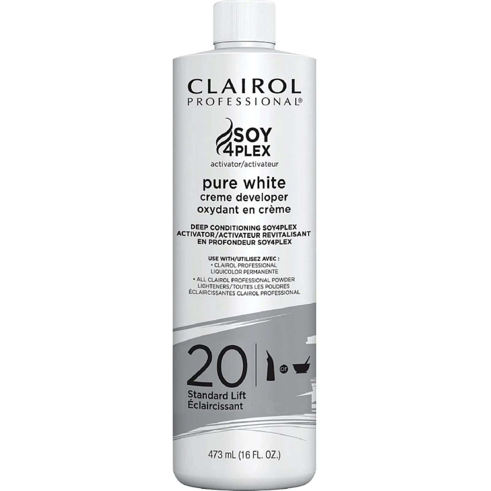 Clairol Professional Soy 4 Plex Pure White Creme Developer, 