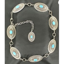 NWOT Ariat Women's Oval Turquoise Concho Chain Belt
