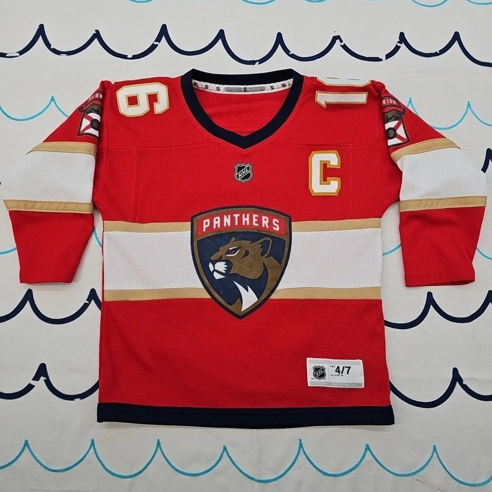 Camiseta deportiva juvenil Florida Panthers Alexander Barkov 16 roja de la NHL talla 4/7 Foto 2 de 4