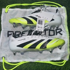 Adidas Mens Predator Elite SG JI1067 White Green Soccer Cleats size 10 US