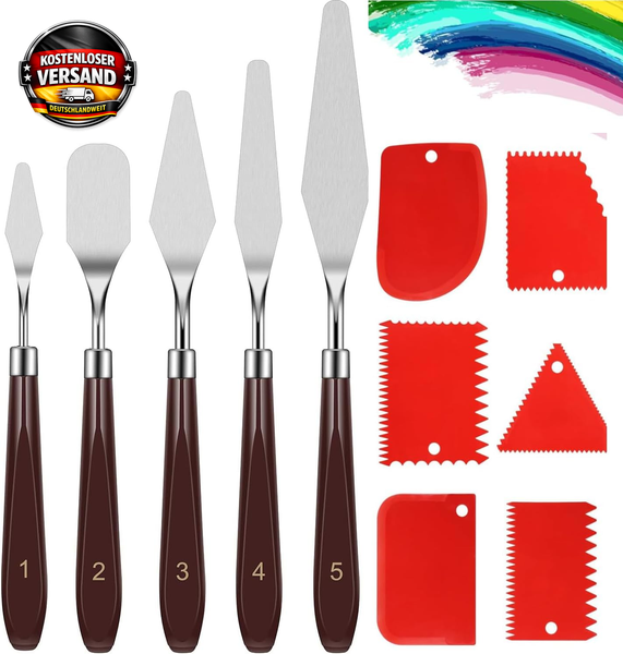 Zocipro 11 StüCk Spachtel Set FüR Strukturpaste, Edelstahl Palettenmesser-image