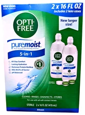OPTI-FREE Puremoist 5-in-1 Multipurpose Disinfecting Solution 2x16 Fl Oz EXP4/28