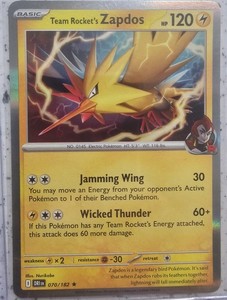 Team Rocket's Zapdos 070/182 Sv10: Destined Rivals Holo