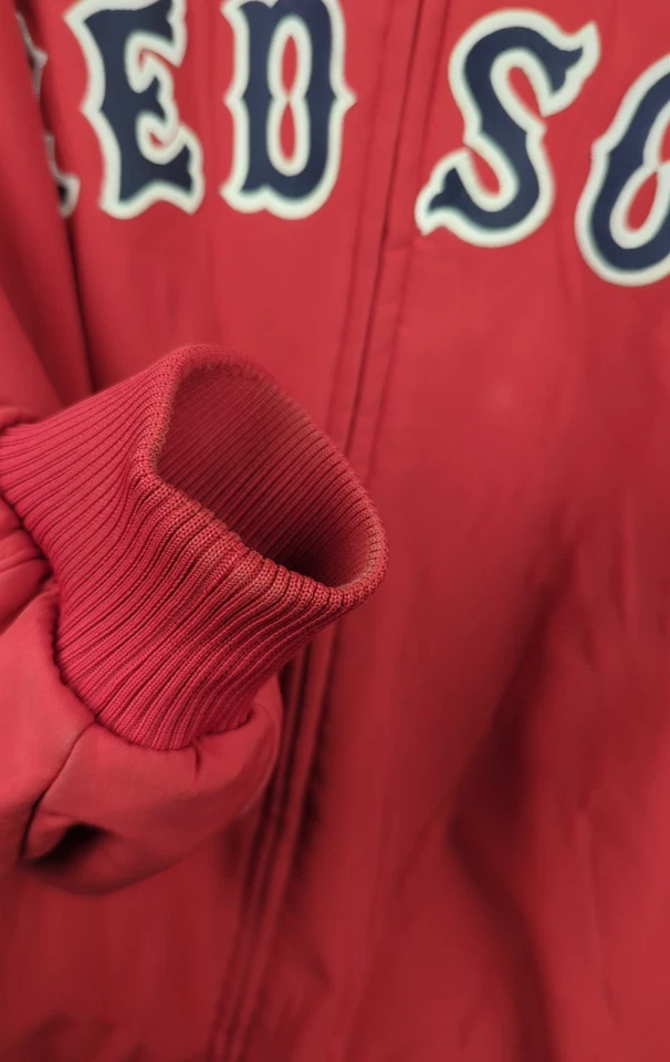 Boston Red Sox Men’s XL Majestic Warm-Up Jacket Red MLB Baseball Coat Lined - Image 4 of 4