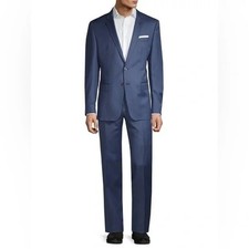 Boss Hugo Boss Trabaldo Togna 1840 Slim-Fit Virgin Blue Wool Suit Retails 895