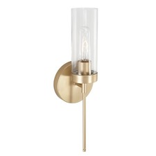 Modern Gold Glass Wall Sconce Light Fixture Bathroom Austin Allen Open Box