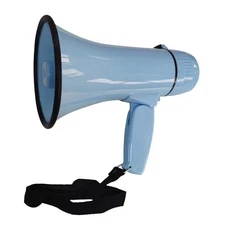 Pyle Lightweight and Portable Bullhorn Megaphone, Aux (3.5mm) Input (Blue)
