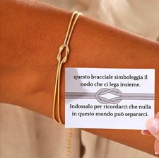 Coppia Bracciali A Nodo In Oro e Acciaio Completo Di Scatola Con Dedica
