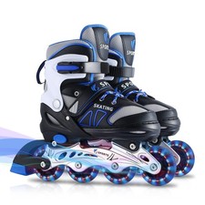 Inline Skates for Kids Girls Boys Beginners, 4 Size Adjustable Size with Ligh...