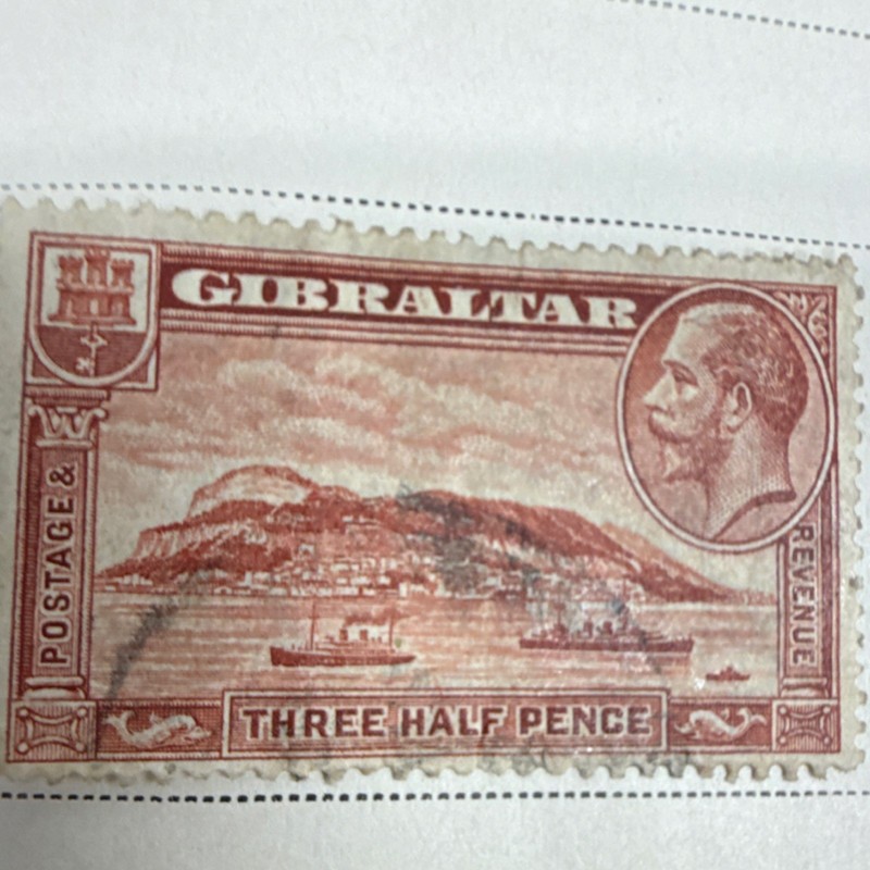 Gibraltar George VI Postage Stamp Three Half Pence (3 1/2d) Brown Used