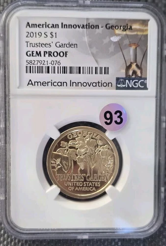 2019-S $1 American Innovation-Georgia NGC Gem ProofTrustees Garden