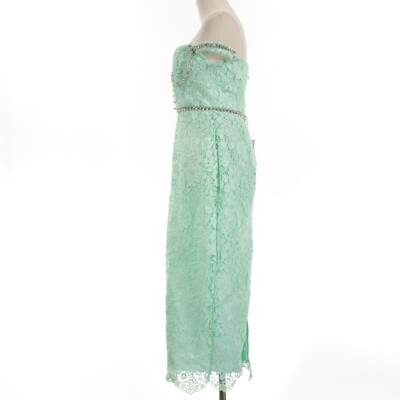 Self-Portrait NWT Cord Lace Diamante Midi Dress Size 4 US in Mint Green |  eBay