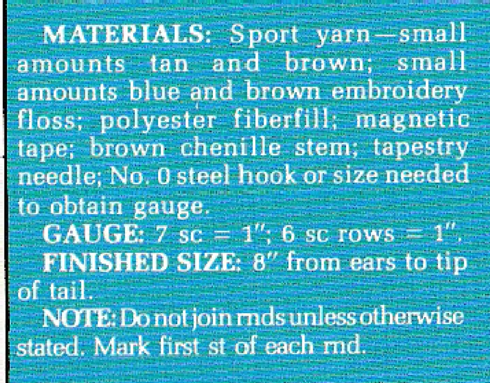 Siamese Cat Fridgie Magnet - 8" - Sport Yarn - CROCHET PATTERN ONLY - Image 2 of 2