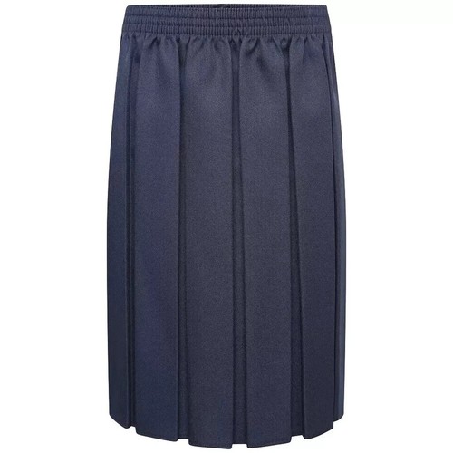 Girls Box Pleated School Uniform Skirt Round Elastic Waist Smart Stylish Design - Picture 5 of 7