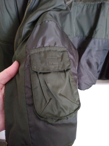 Jones New York Puffer Jacket Women's Large Olive Green Faux Fur Lining READ - Picture 10 of 22