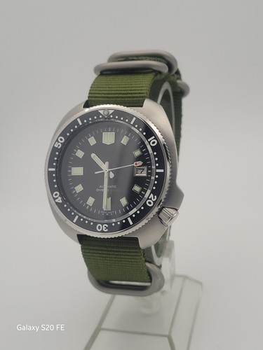 Mens Black Divers Watch NH35 (SEIKO TMI) Automatic Movt Luxury 20ATM Green NATO - Picture 16 of 17