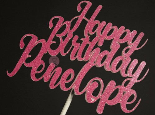 Topper de pastel de cumpleaños personalizado. Decoración de pasteles personalizada. Decoración Paty. Feliz cumpleaños - Imagen 4 de 12