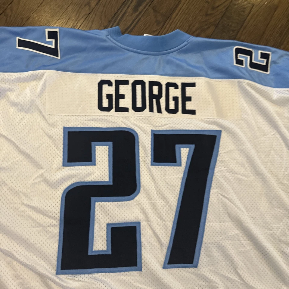 Camiseta Tennesee Titans Eddie George para hombre 58 3XL blanca Reebok Foto 3 de 4