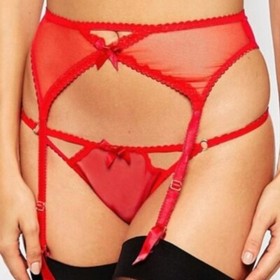 L' Agent Agent Provocateur Marinoa Suspender Garter Belt Red Size Large L085-45