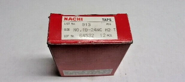 Nachi 64532 #10-24 4FL H2 HSS Taper Tap 7/8"LOC 2-3/8"OAL ** Pack of 11ea ** - Image 3 of 3