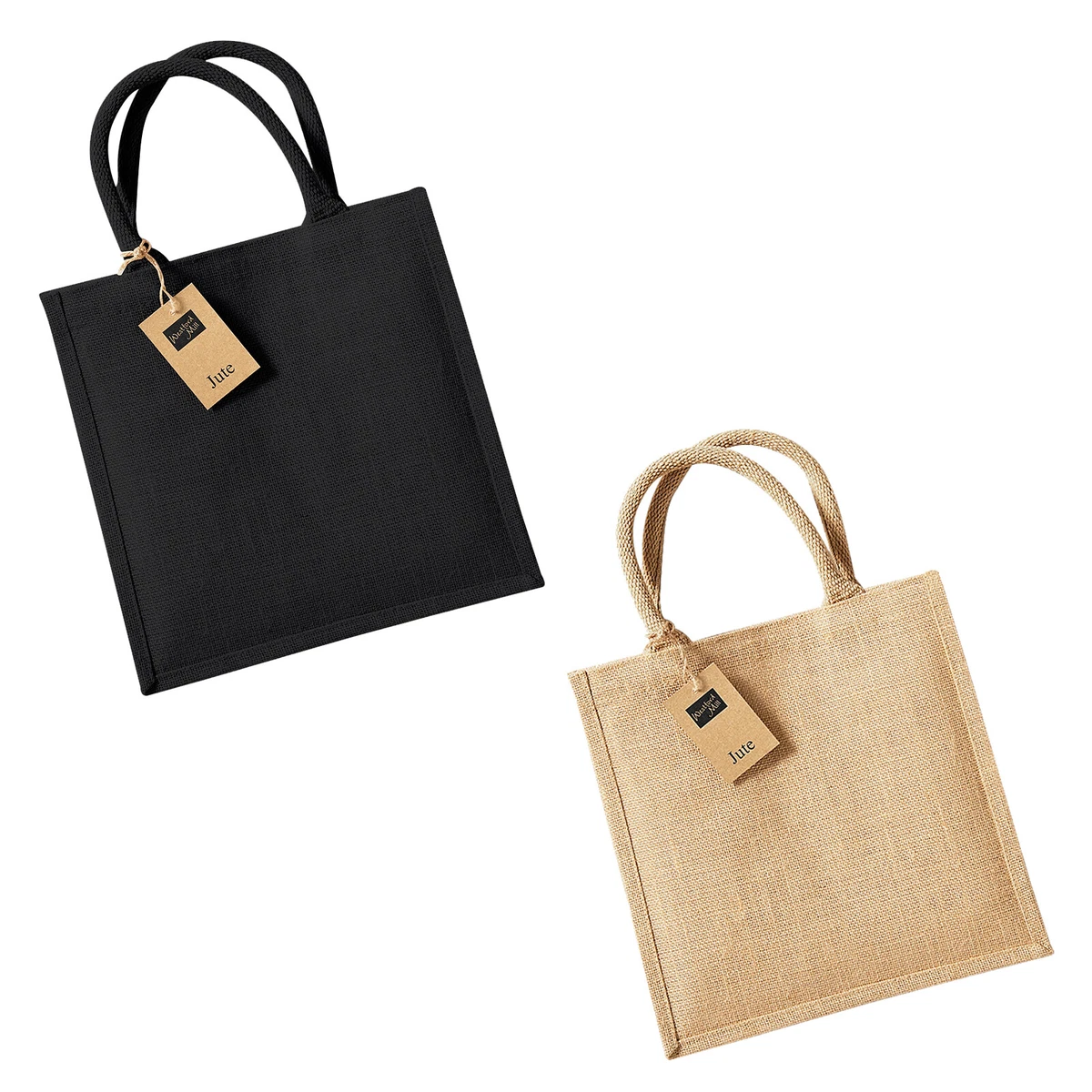 Westford Mill Plain Jute Midi Hessian Reusable Eco Friendly Tote