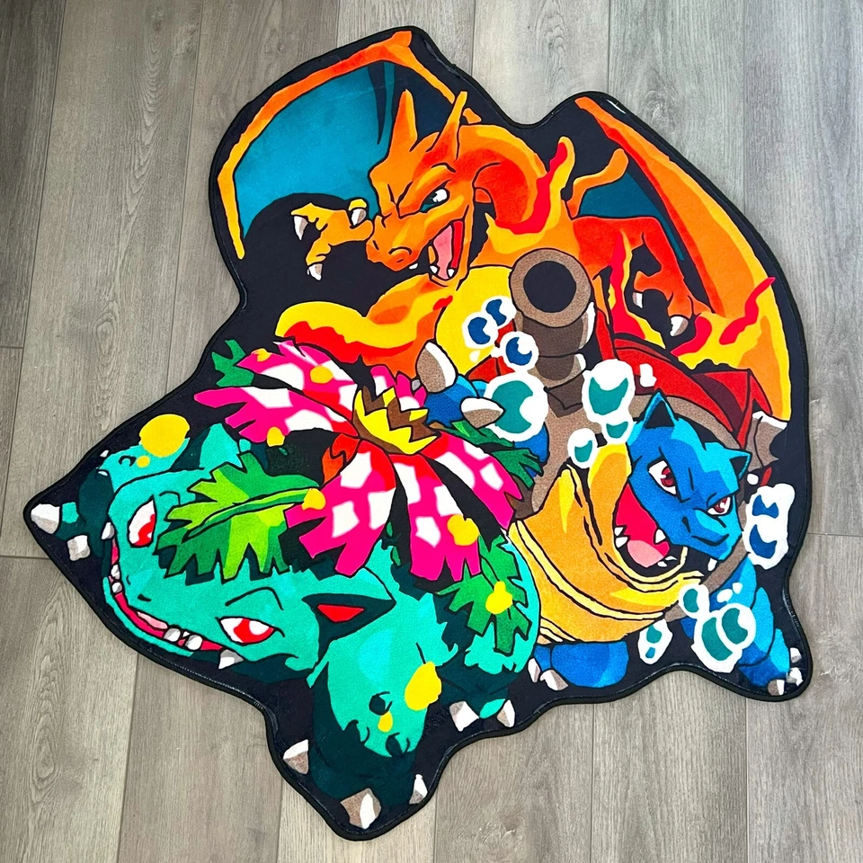 Alfombra Anime Pokemon Blastoise, Charizard y Bulbasaur Alfombra Poliéster Suave Foto 2 de 4