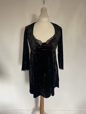 Free People Size Small Petite Dress Velvet Lace Mini Whimsigoth