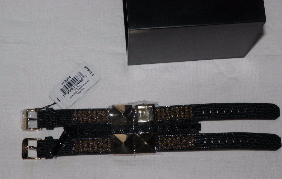 Karl Lagerfeld Women\'s KL-2014 Gold with Black Leather Cuff Watch Karl Lagerfeld presents bold new AW14 watch collection main image 4