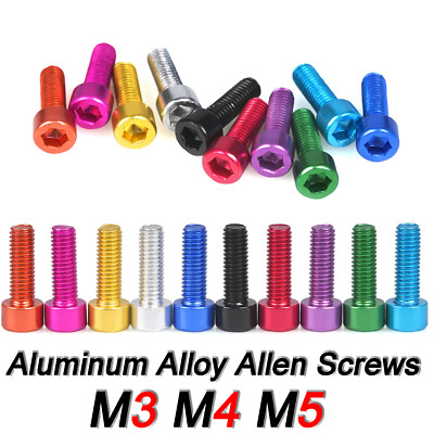 M3 M4 M5 Aluminium Zylinderschrauben Alu Farbe Eloxiert Innensechskant Schrauben