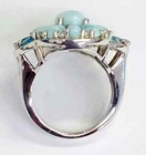 HSN Colleen Lopez Sterling Silver Larimar, Swiss Topaz & White Topaz Ring Size 8 — photo 8