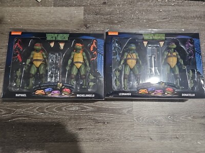 NECA TMNT Walmart 4 PACK Leonardo Donatello Raphael Michelangelo Figures NEW