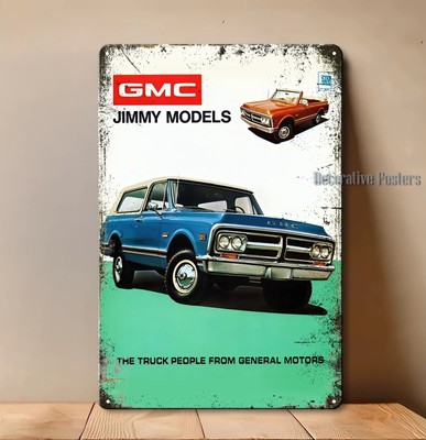 GMC Jimmy Truck Metall Poster - Auto Sammlerstück Schild - Größe: 8 x 12 Zoll...