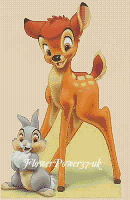 Cross stitch chart Bambi Thumper FlowerPower37-uk UK