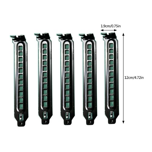Black PCI Chassis Slot Covers Bracket with Screws, Dust Filter Blanking Plate - Afbeelding 8 van 8
