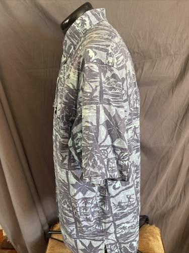 Vintage Reyn Spooner Button Down Hawaiian Shirt Made in USA Floral Surfer XL - Picture 4 of 15