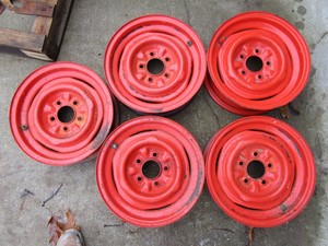 56-57-58-59-60-61-62-Corvette-Steel-Wheels-Set-of-5-034-Dogbone-034-Welded-NCRS