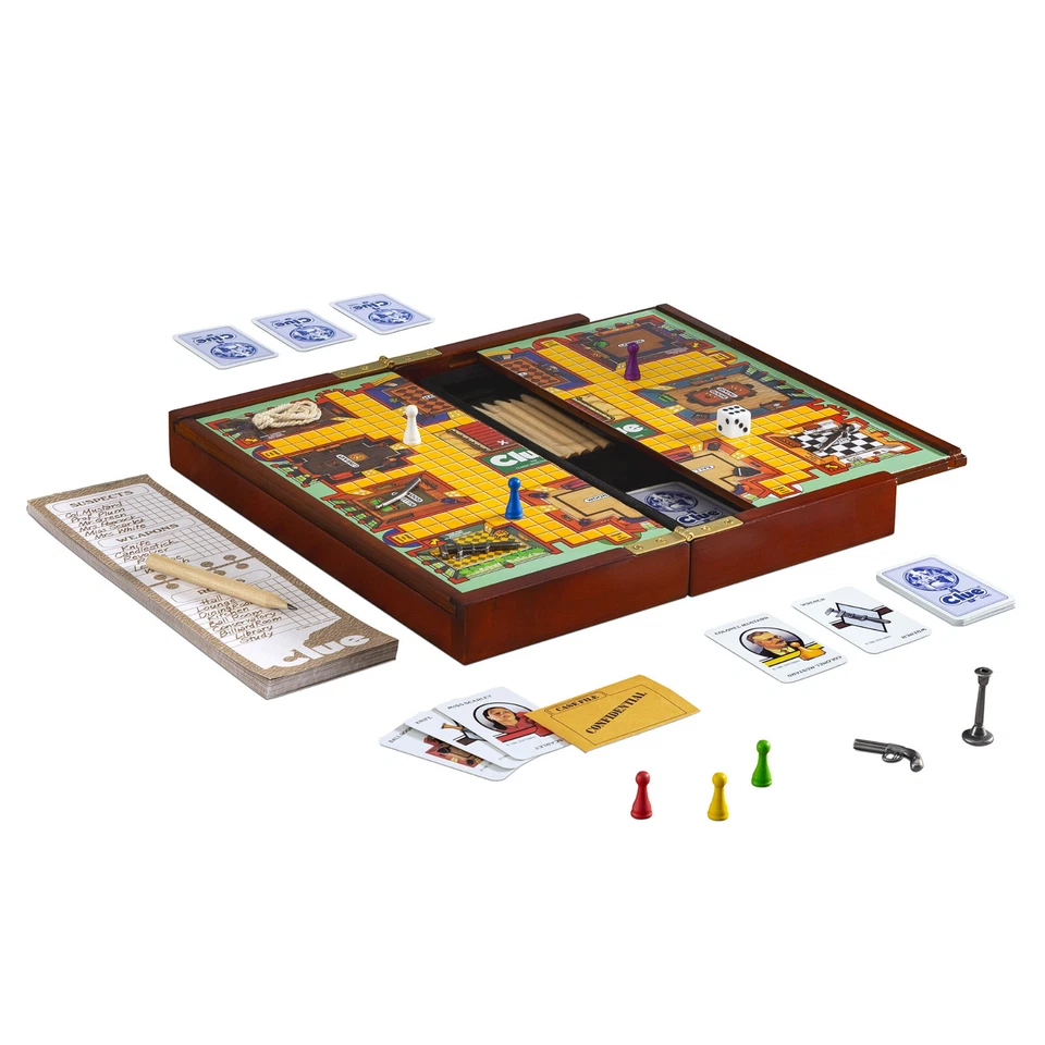 Juego de mesa plegable de madera Clue Deluxe Travel Edition Road Trip envío gratuito Foto 4 de 4