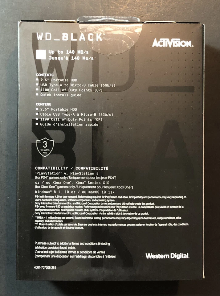 Unidad de juego WD Black P10 disco duro de 2 TB [Call of Duty Black Ops Cold War Edition] NUEVO Foto 2 de 4