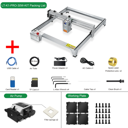 Grawer laserowy K1 PRO 30W 40W z modułem cięcia do grawerowania głowicą laserową - Zdjęcie 6 z 16
