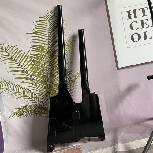 Green Burst Headless Double Neck 4+6 Strings Solid Body Electric Guitar&Bass - Bild 4 von 7