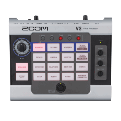 Zoom V3 Vocal Effects Processor + Headphones + Cables +