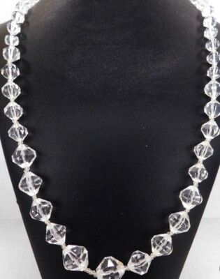 MIRIAM HASKELL COLLECTORS! Vintage Graduated Faceted Lucite Beads Necklace