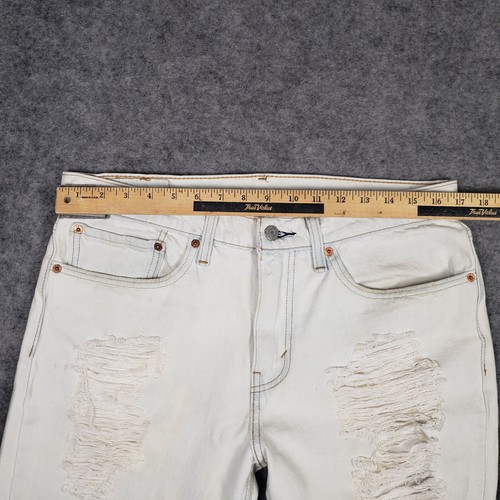 Levis 511 Jeans Mens 34x30 Denim Pants Bleached Acid Wash Distressesd - Picture 5 of 11